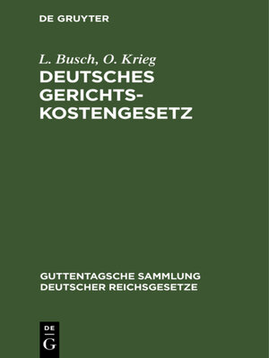 cover image of Deutsches Gerichtskostengesetz